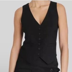 A New Day Black Tailored Layering Button Down Vest